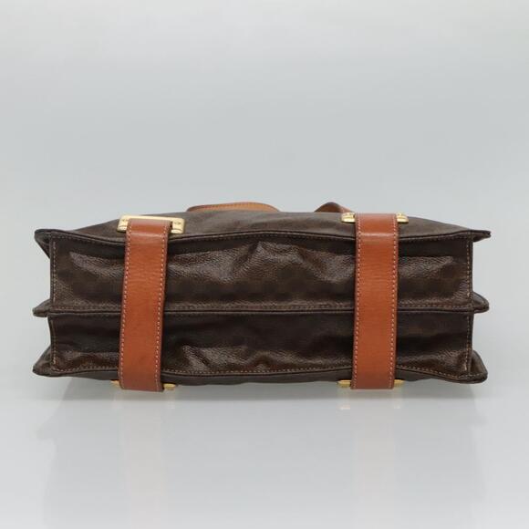 CELINE Macadam Canvas Shoulder Bag Pvc Leather Brown Gold - Picture 9 of 13